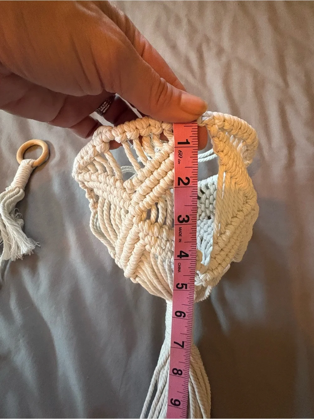 Set of 2 Macramé Plant Hangers - Cream Boho Décor